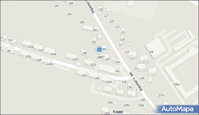 Kraków, Króla Władysława Łokietka, 246a, mapa Krakowa