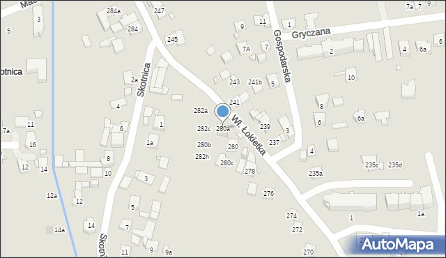 Kraków, Króla Władysława Łokietka, 280a, mapa Krakowa