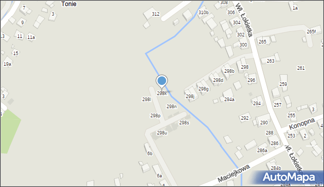Kraków, Króla Władysława Łokietka, 298k, mapa Krakowa