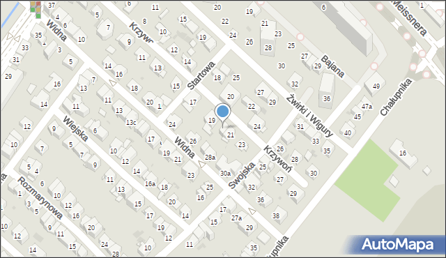 Kraków, Krzywoń Anieli, 21a, mapa Krakowa