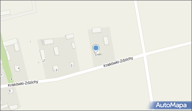 Krakówki-Zdzichy, Krakówki-Zdzichy, 1, mapa Krakówki-Zdzichy