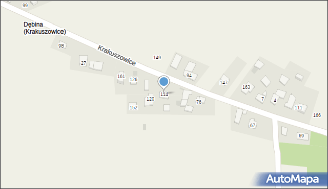 Krakuszowice, Krakuszowice, 114, mapa Krakuszowice