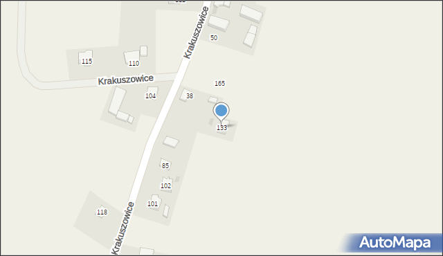 Krakuszowice, Krakuszowice, 133, mapa Krakuszowice