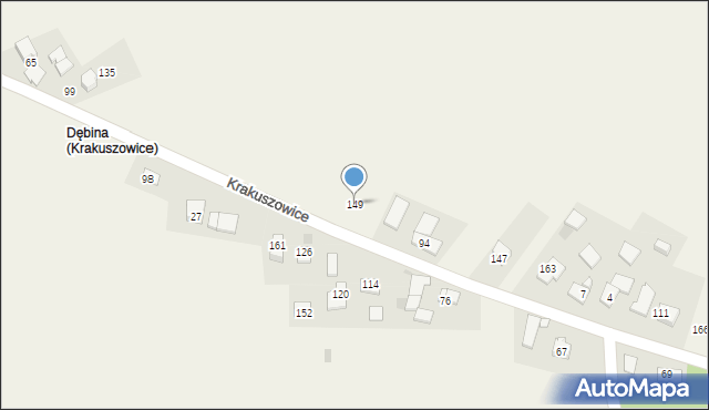 Krakuszowice, Krakuszowice, 149, mapa Krakuszowice