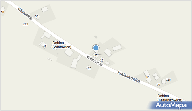 Krakuszowice, Krakuszowice, 97, mapa Krakuszowice