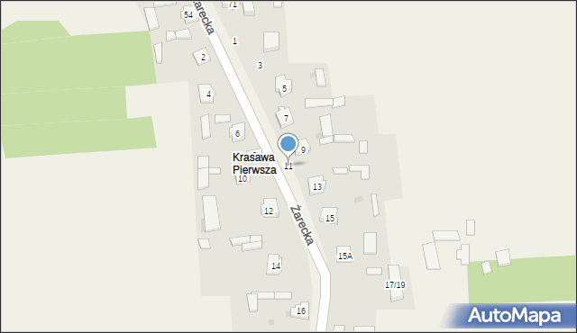 Krasawa, Krasawa, 11, mapa Krasawa