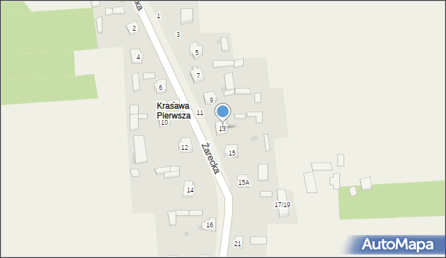 Krasawa, Krasawa, 13, mapa Krasawa