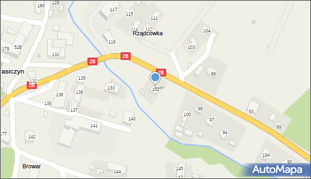 Krasiczyn, Krasiczyn, 102, mapa Krasiczyn