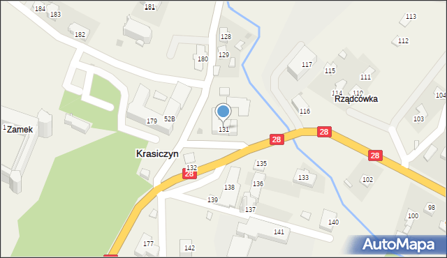 Krasiczyn, Krasiczyn, 131, mapa Krasiczyn