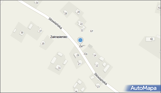 Krasieniec Stary, Krasieniec Stary, 32e, mapa Krasieniec Stary