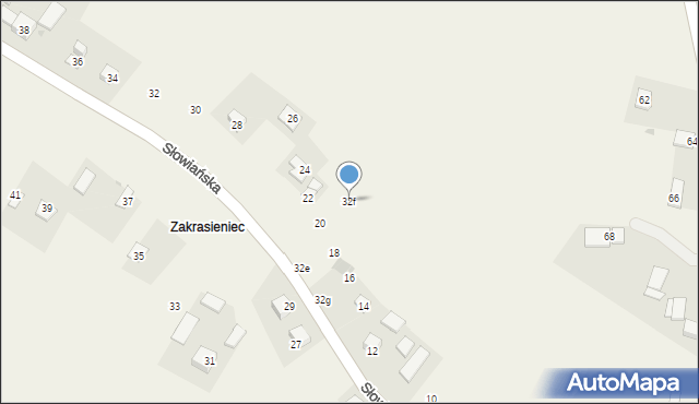 Krasieniec Stary, Krasieniec Stary, 32f, mapa Krasieniec Stary