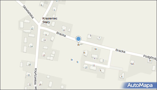 Krasieniec Stary, Krasieniec Stary, 9b, mapa Krasieniec Stary