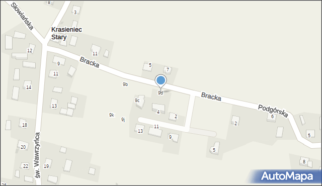Krasieniec Stary, Krasieniec Stary, 9d, mapa Krasieniec Stary