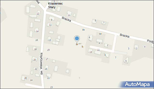 Krasieniec Stary, Krasieniec Stary, 9k, mapa Krasieniec Stary