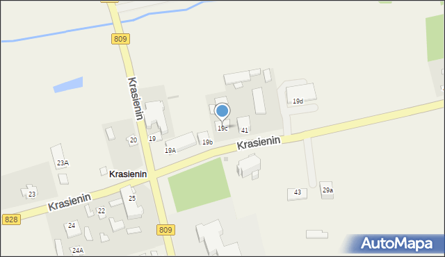 Krasienin-Kolonia, Krasienin-Kolonia, 19c, mapa Krasienin-Kolonia