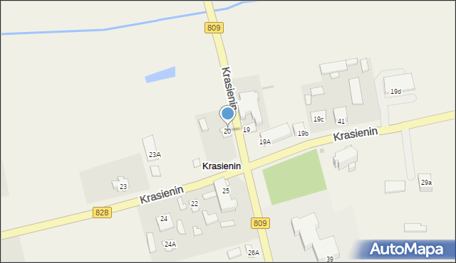 Krasienin-Kolonia, Krasienin-Kolonia, 20, mapa Krasienin-Kolonia