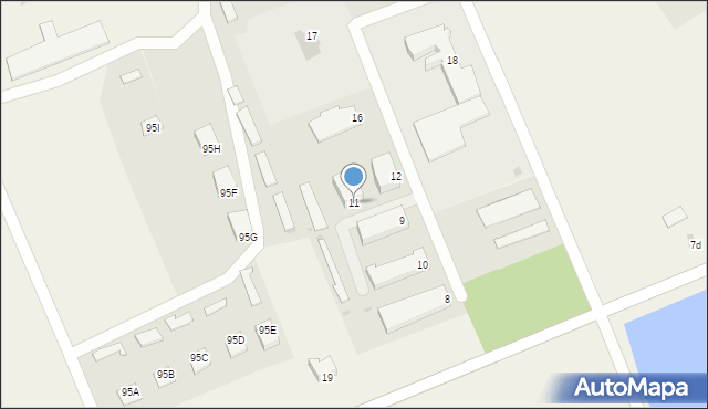 Krasiniec, Krasiniec, 11, mapa Krasiniec