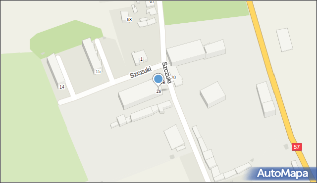 Krasiniec, Krasiniec, 1a, mapa Krasiniec