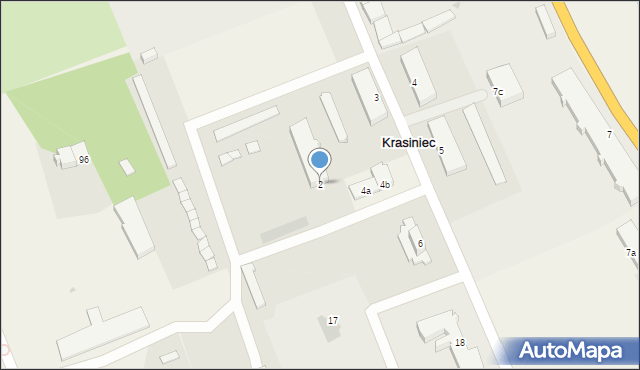 Krasiniec, Krasiniec, 2, mapa Krasiniec