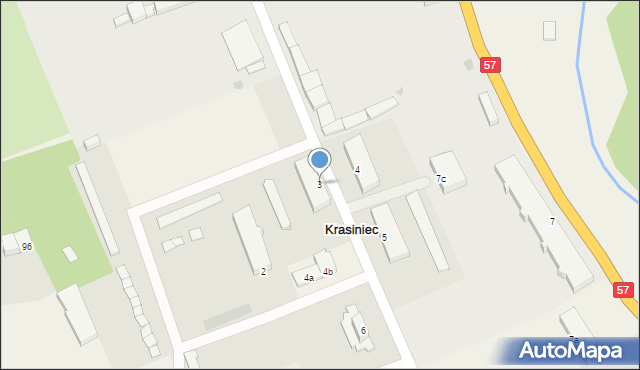 Krasiniec, Krasiniec, 3, mapa Krasiniec