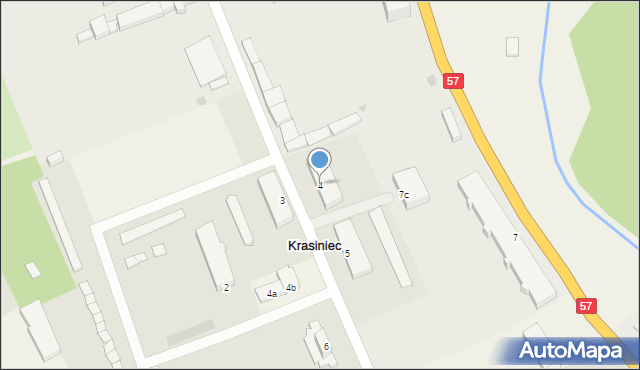 Krasiniec, Krasiniec, 4, mapa Krasiniec