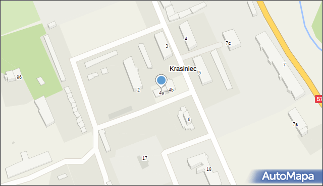 Krasiniec, Krasiniec, 4a, mapa Krasiniec