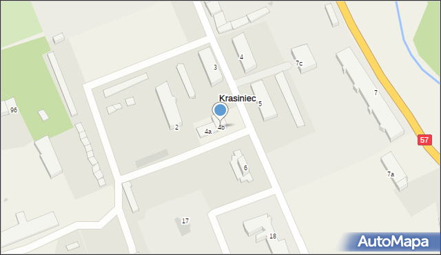 Krasiniec, Krasiniec, 4b, mapa Krasiniec