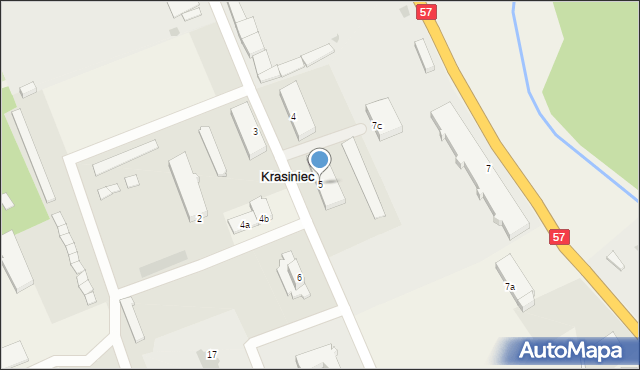 Krasiniec, Krasiniec, 5, mapa Krasiniec