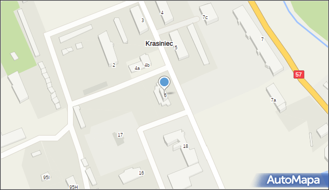 Krasiniec, Krasiniec, 6, mapa Krasiniec