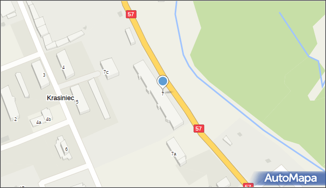 Krasiniec, Krasiniec, 7b, mapa Krasiniec