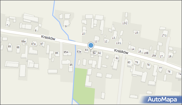 Krasków, Krasków, 84a, mapa Krasków