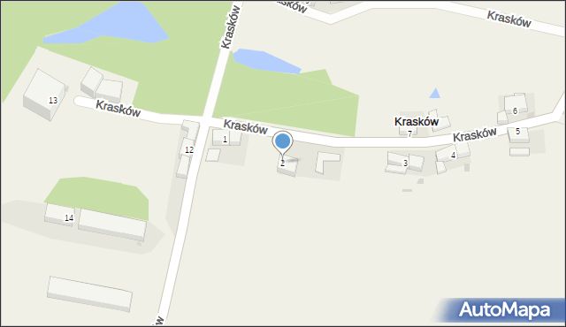 Krasków, Krasków, 2, mapa Krasków