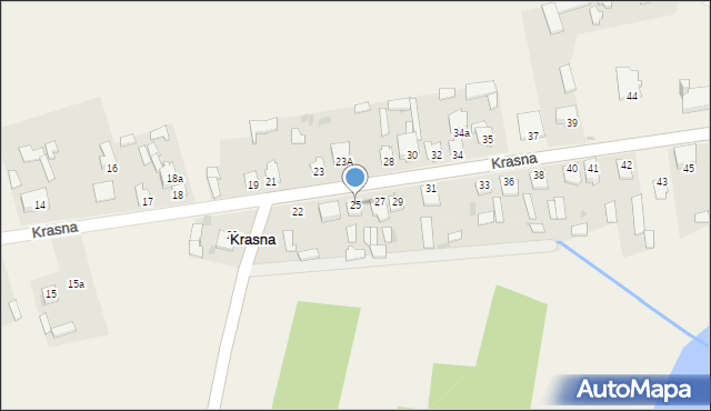 Krasna, Krasna, 25, mapa Krasna