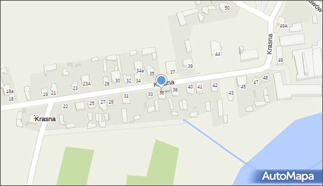 Krasna, Krasna, 36, mapa Krasna