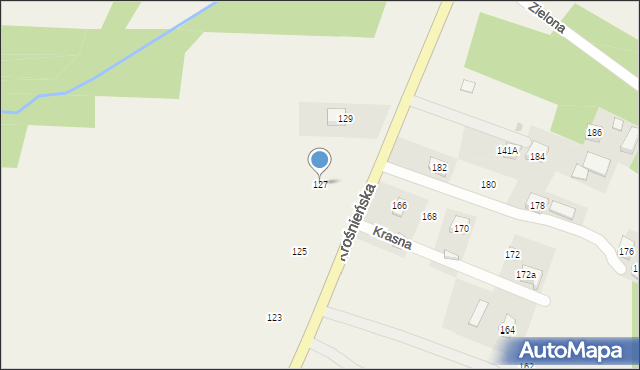 Krasna, Krośnieńska, 127, mapa Krasna