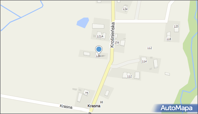 Krasna, Krośnieńska, 81, mapa Krasna