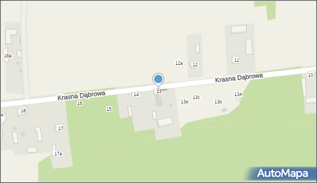 Krasna Dąbrowa, Krasna Dąbrowa, 13, mapa Krasna Dąbrowa