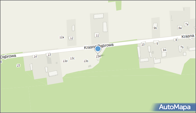 Krasna Dąbrowa, Krasna Dąbrowa, 13A, mapa Krasna Dąbrowa
