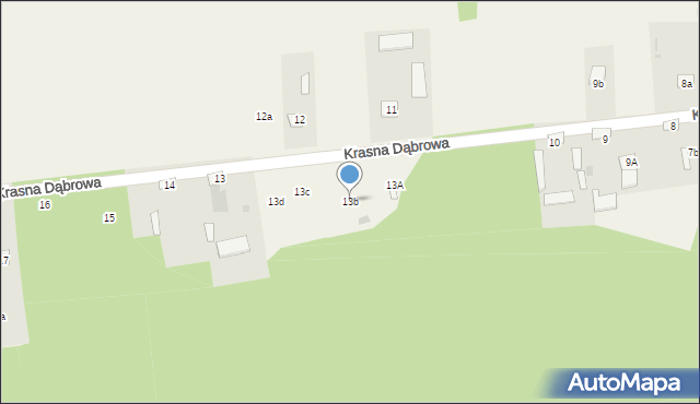 Krasna Dąbrowa, Krasna Dąbrowa, 13b, mapa Krasna Dąbrowa