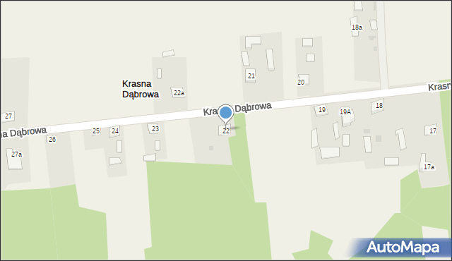 Krasna Dąbrowa, Krasna Dąbrowa, 22, mapa Krasna Dąbrowa