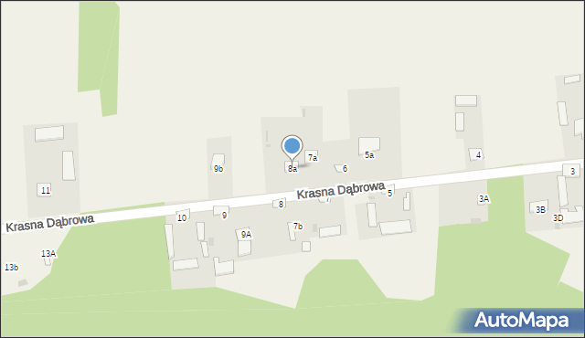 Krasna Dąbrowa, Krasna Dąbrowa, 8a, mapa Krasna Dąbrowa
