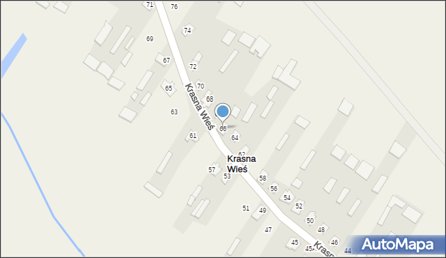 Krasna Wieś, Krasna Wieś, 66, mapa Krasna Wieś