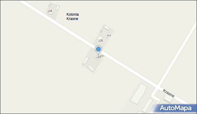 Krasne, Krasne, 110, mapa Krasne