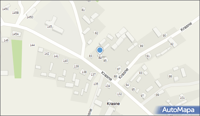 Krasne, Krasne, 84, mapa Krasne