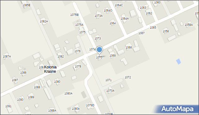 Krasne, Krasne, 1070, mapa Krasne
