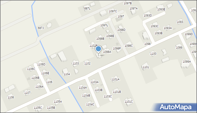Krasne, Krasne, 1102A, mapa Krasne