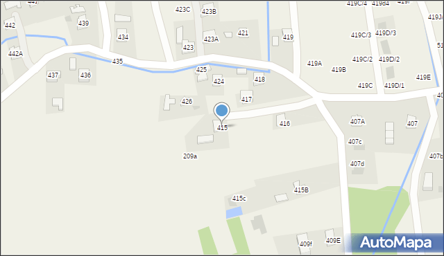 Krasne, Krasne, 415, mapa Krasne