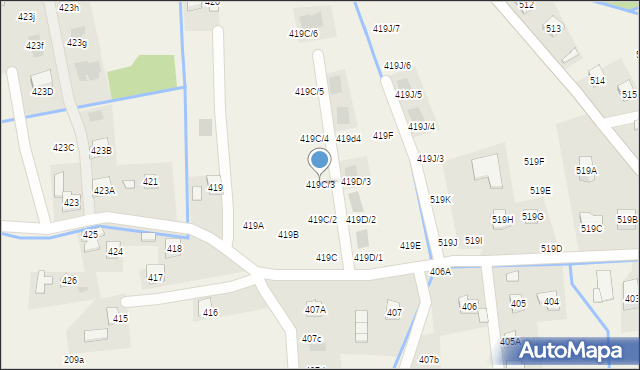 Krasne, Krasne, 419C/3, mapa Krasne