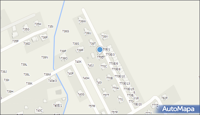 Krasne, Krasne, 770D, mapa Krasne