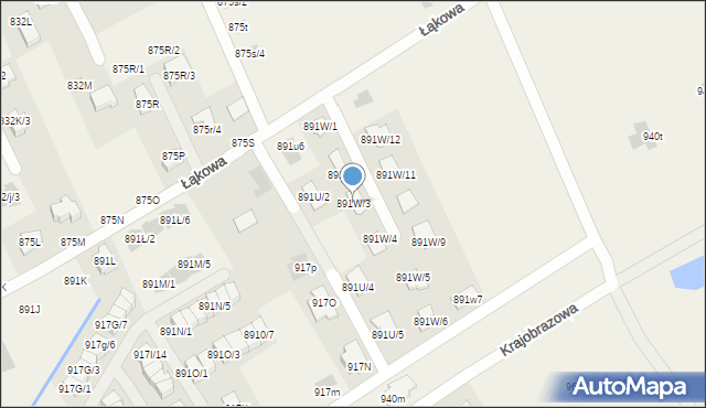 Krasne, Krasne, 891W/3, mapa Krasne